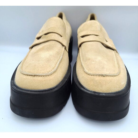 Free People Nico Platform Loafers Cappuccino Suede US 10/EU 41 Chunky Wedge NWOB - Picture 5 of 13